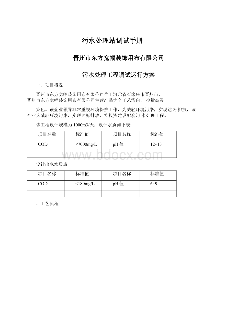 污水处理站调试手册.docx_第1页