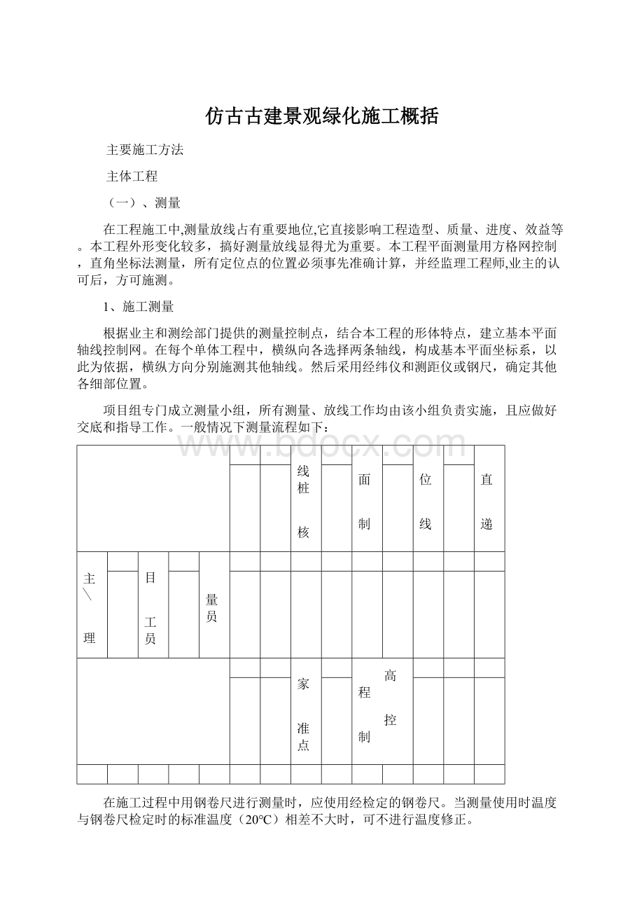 仿古古建景观绿化施工概括.docx_第1页