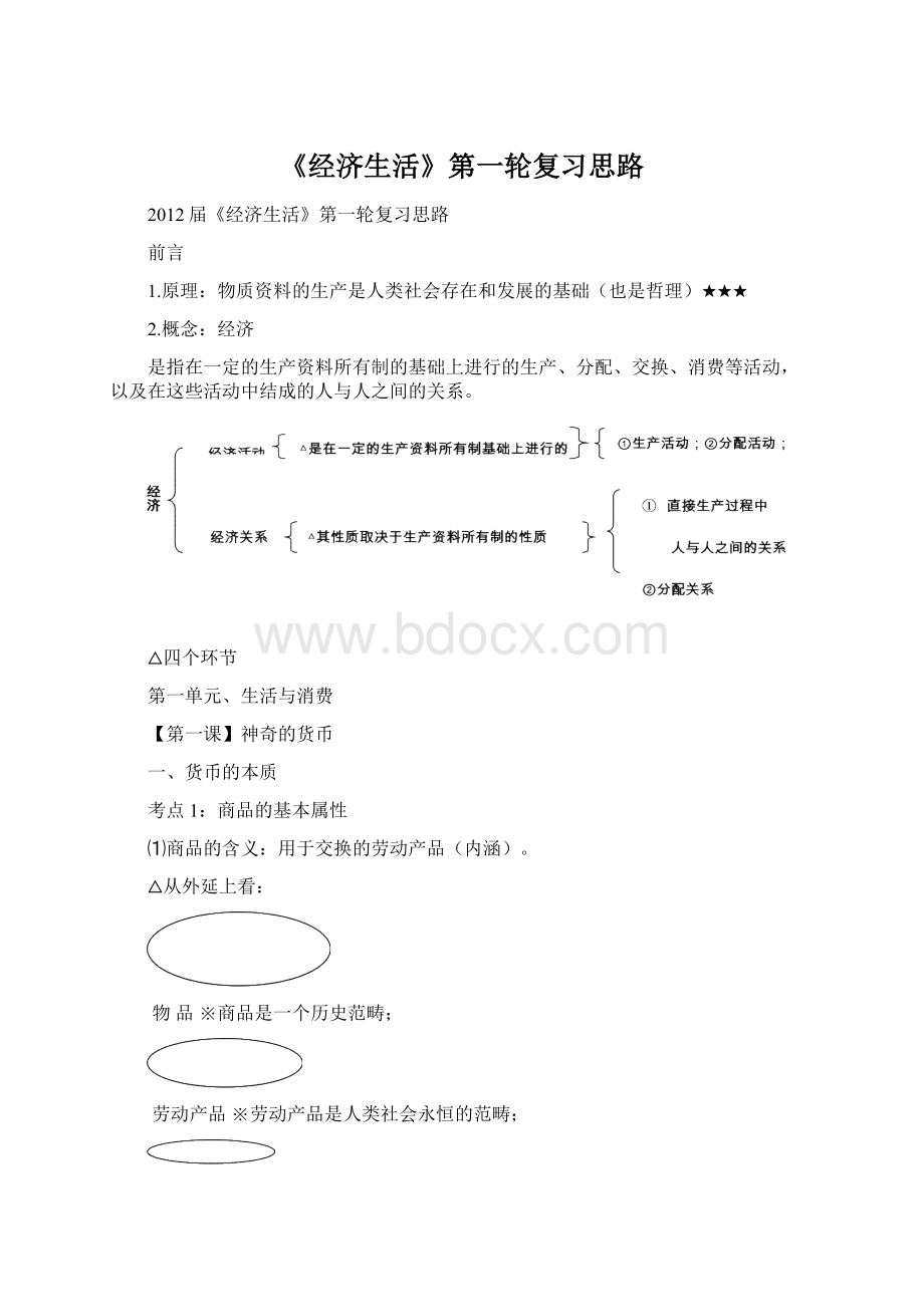 《经济生活》第一轮复习思路.docx_第1页