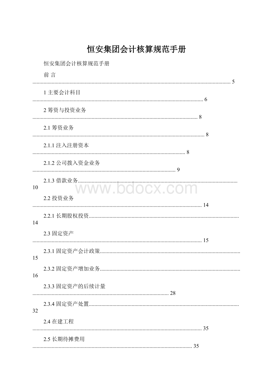 恒安集团会计核算规范手册.docx_第1页