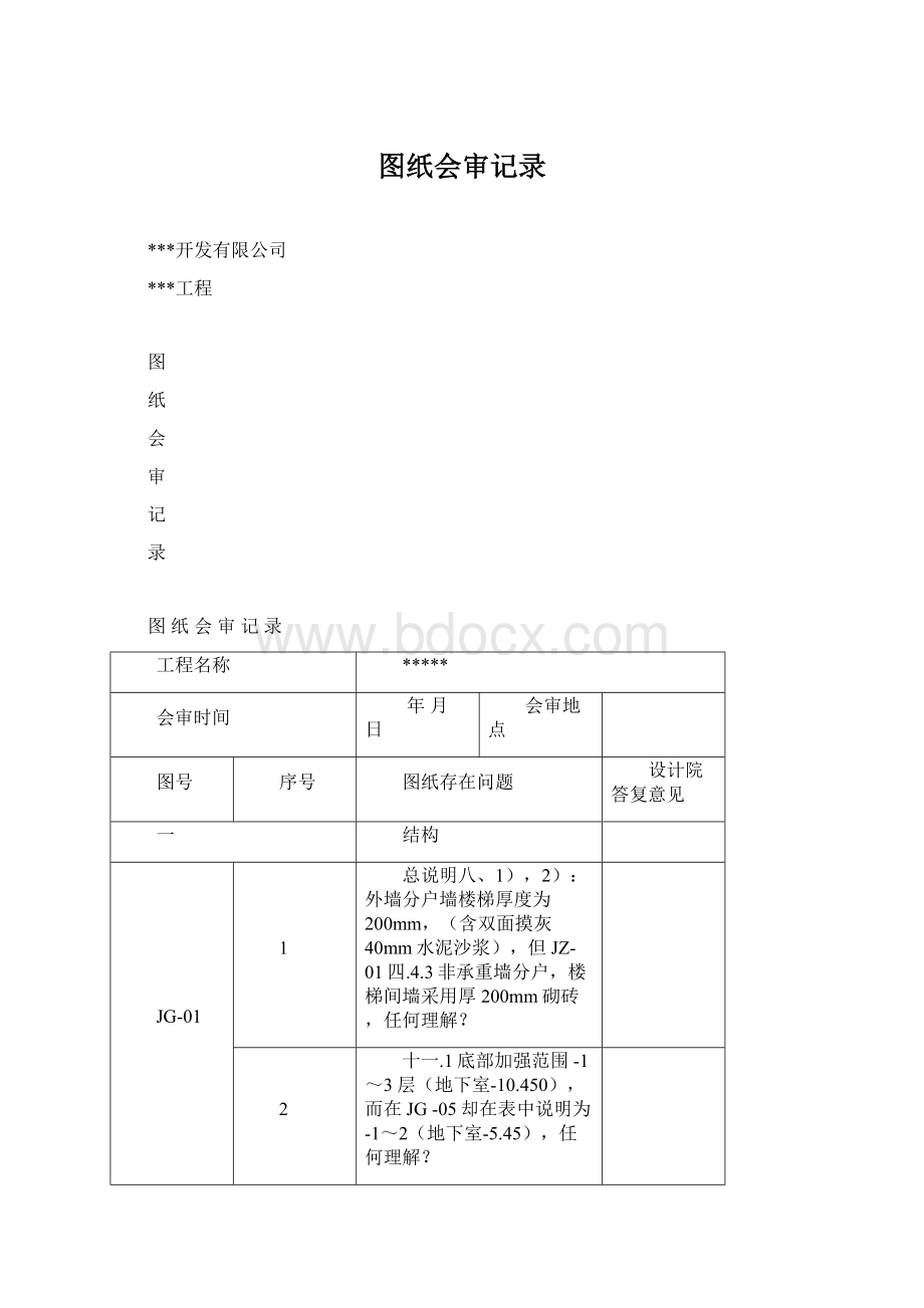 图纸会审记录.docx_第1页