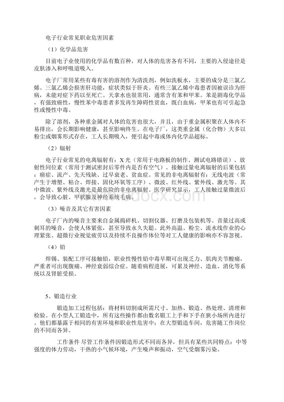 职业病危害行业分类Word文件下载.docx_第2页