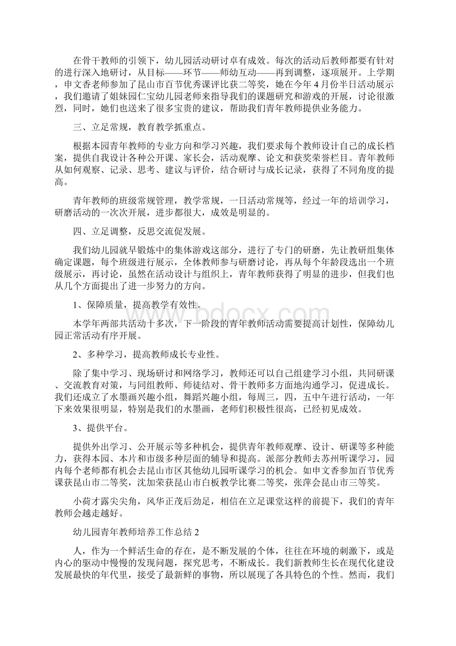 幼儿园青年教师培养工作总结Word文件下载.docx_第2页