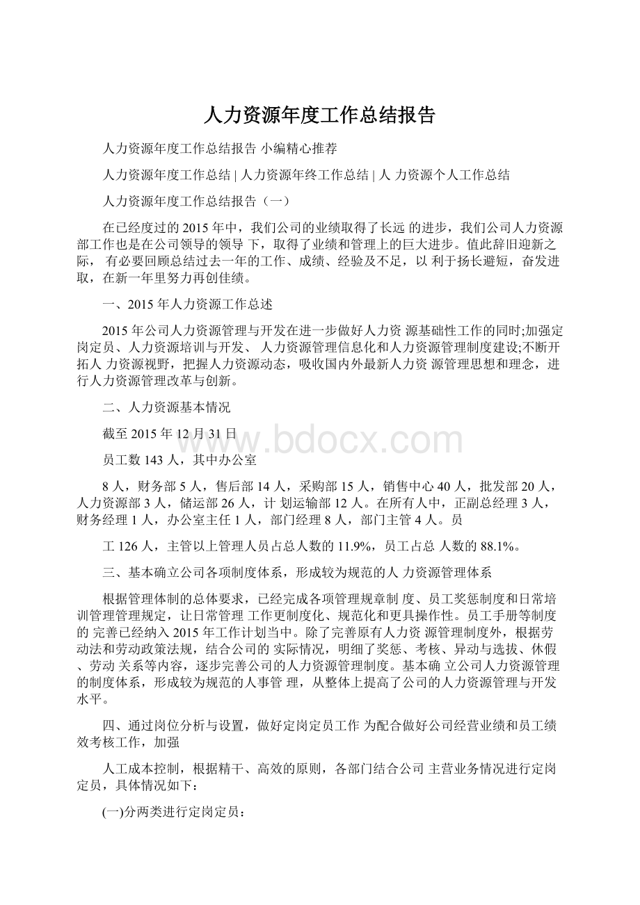 人力资源年度工作总结报告.docx_第1页