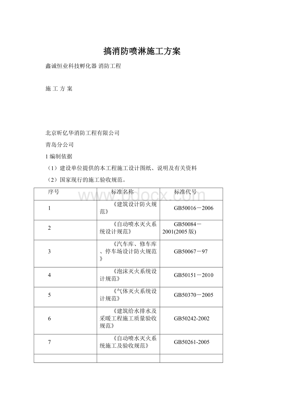 搞消防喷淋施工方案Word格式文档下载.docx