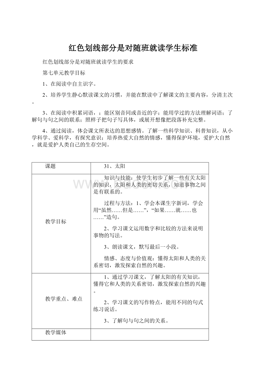 红色划线部分是对随班就读学生标准.docx_第1页