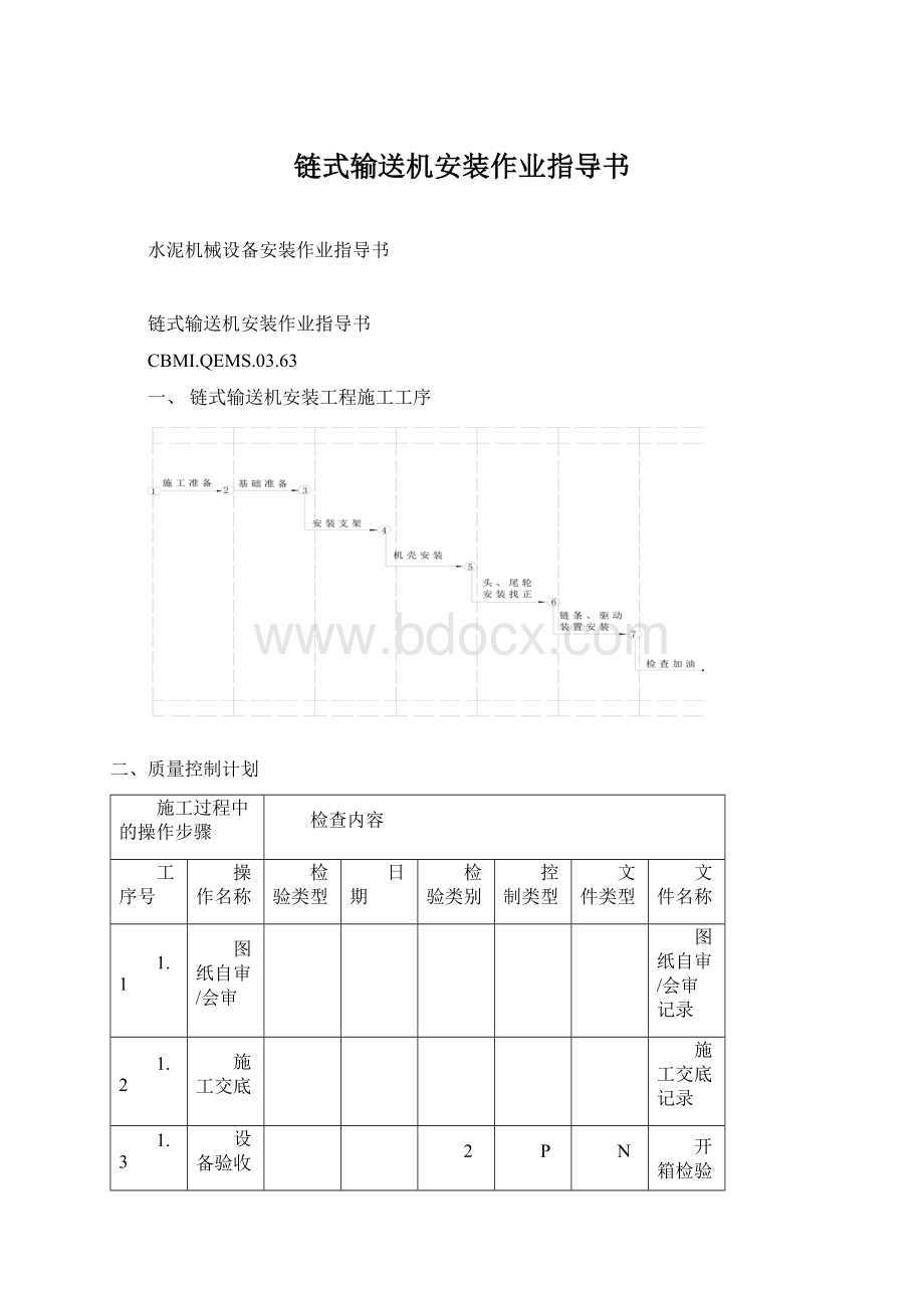 链式输送机安装作业指导书Word下载.docx_第1页