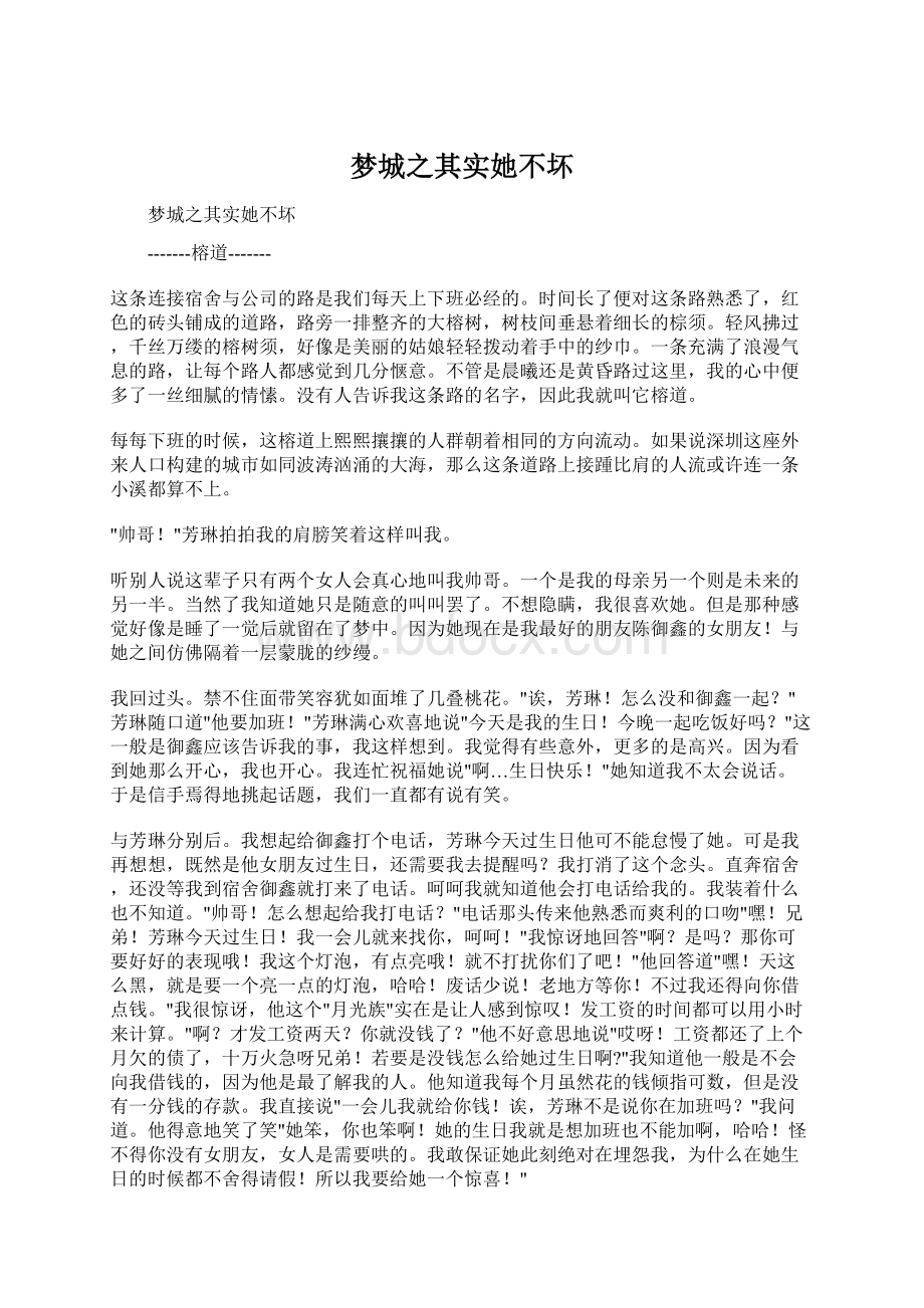 梦城之其实她不坏Word格式文档下载.docx_第1页