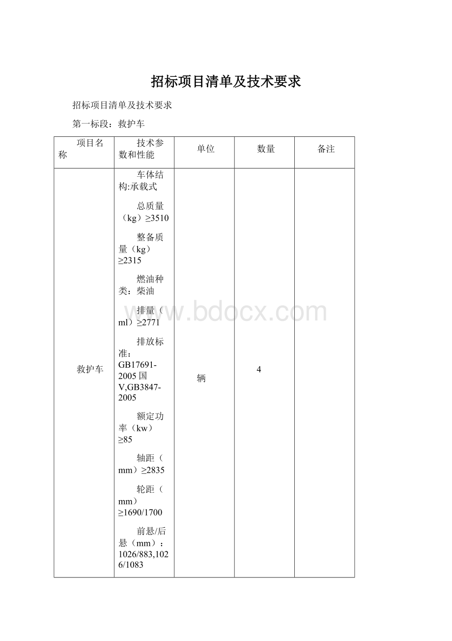 招标项目清单及技术要求.docx_第1页