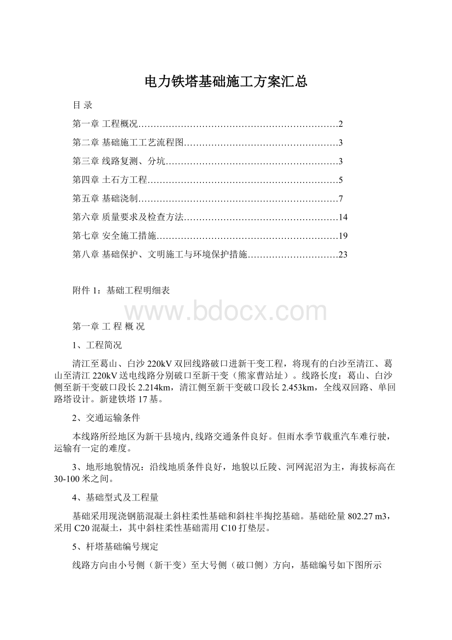 电力铁塔基础施工方案汇总.docx_第1页