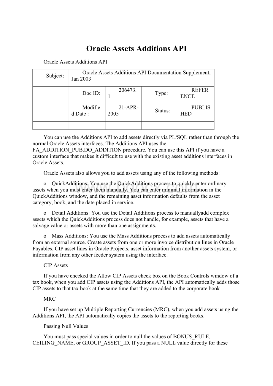 Oracle Assets Additions API.docx_第1页