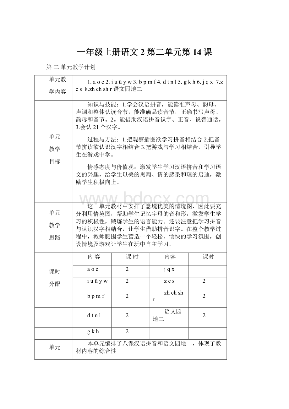 一年级上册语文2第二单元第14课.docx_第1页