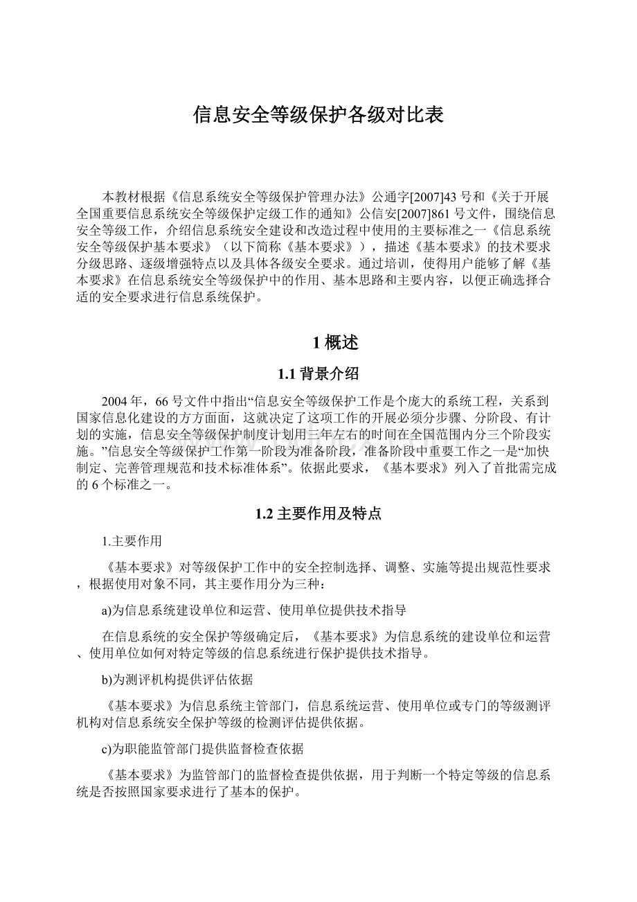 信息安全等级保护各级对比表.docx_第1页