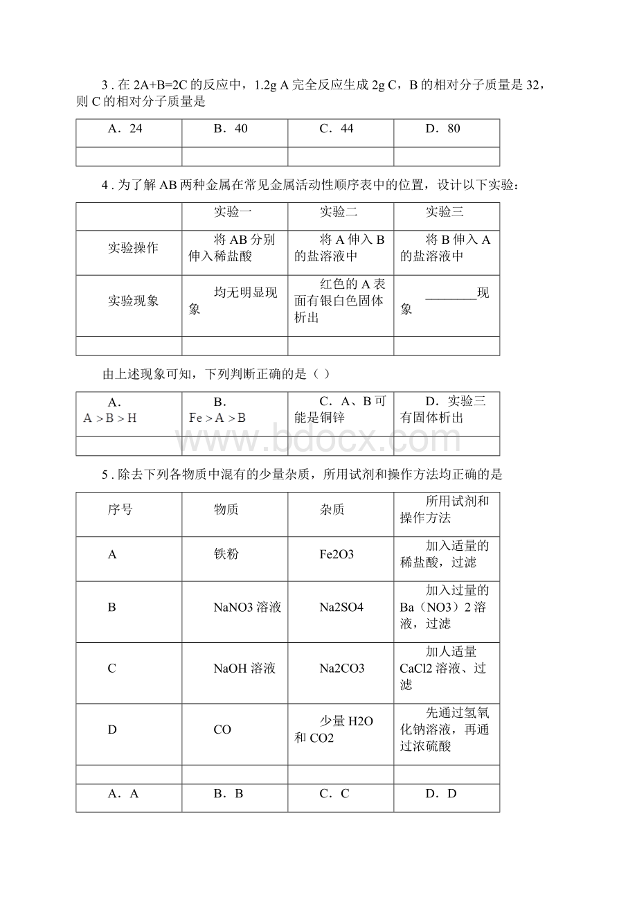 人教版九年级下学期学生竞赛化学试题.docx_第2页