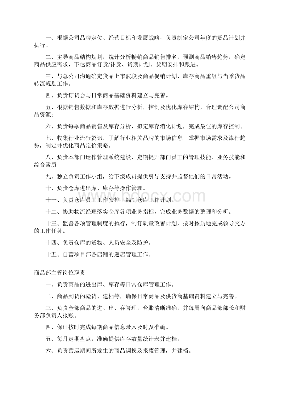 各部门岗位工作要求和职责Word文件下载.docx_第3页