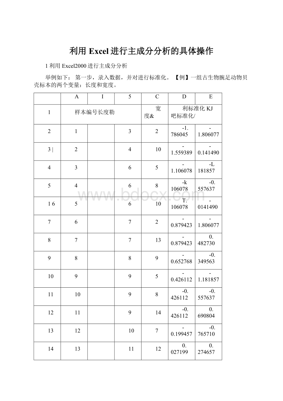 利用Excel进行主成分分析的具体操作Word文件下载.docx