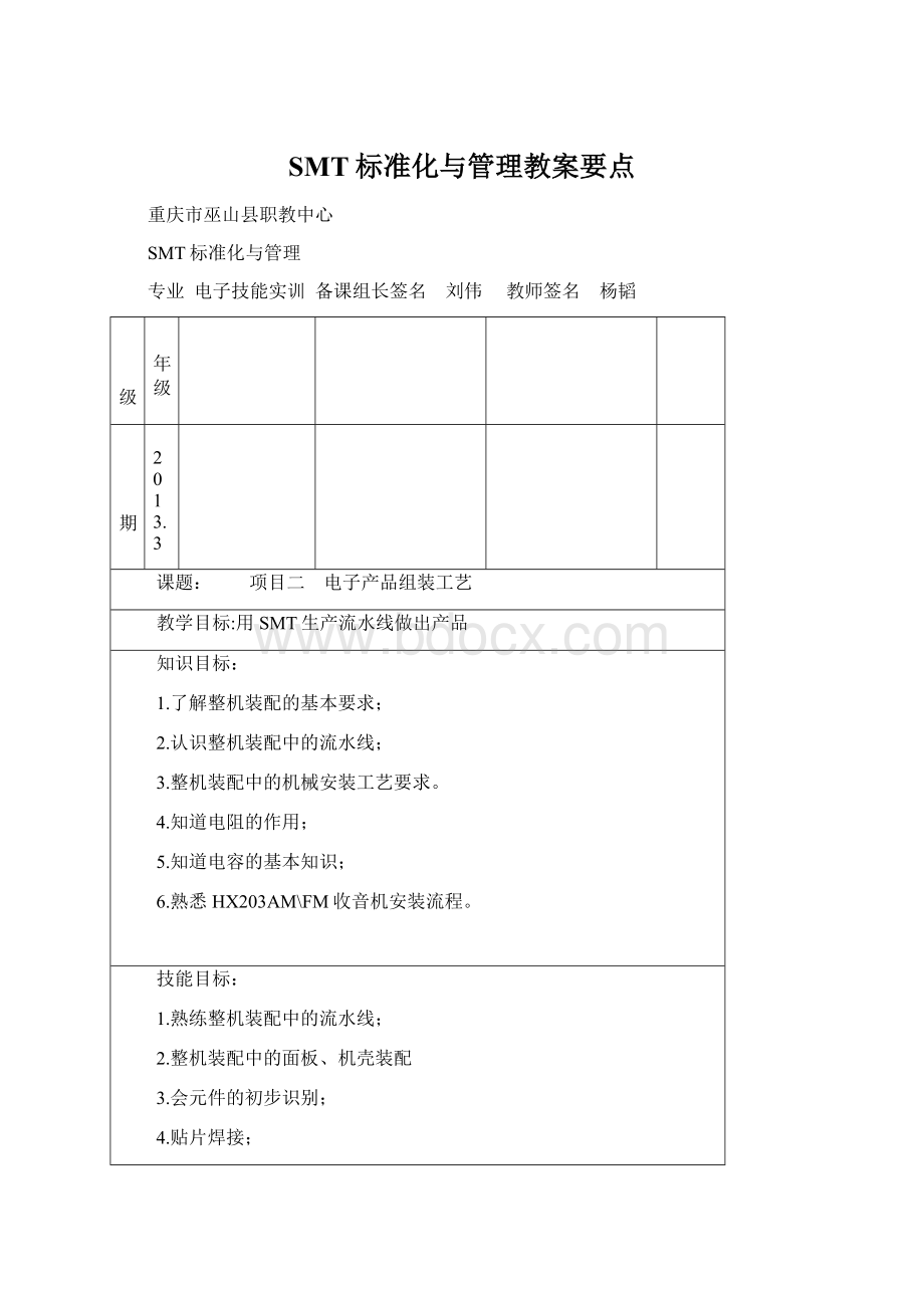 SMT标准化与管理教案要点.docx_第1页