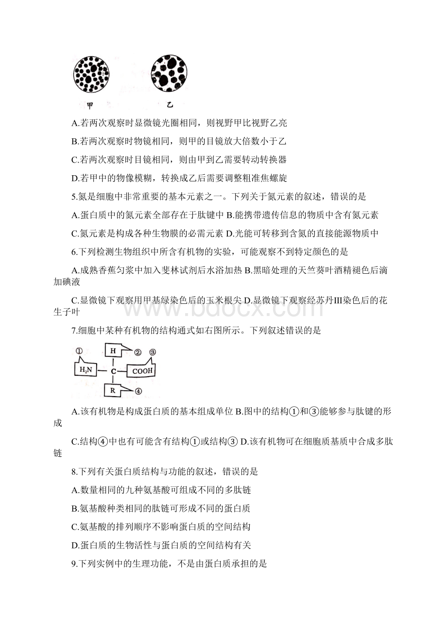 四川省成都市高一生物上学期期末调研考试试题Word下载.docx_第2页