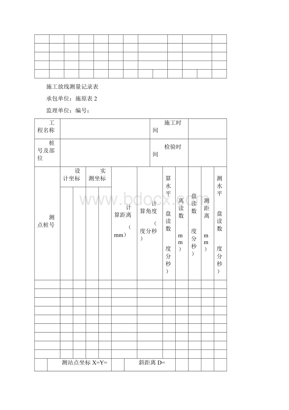 建筑工程类施工自检表格Word文档格式.docx_第2页