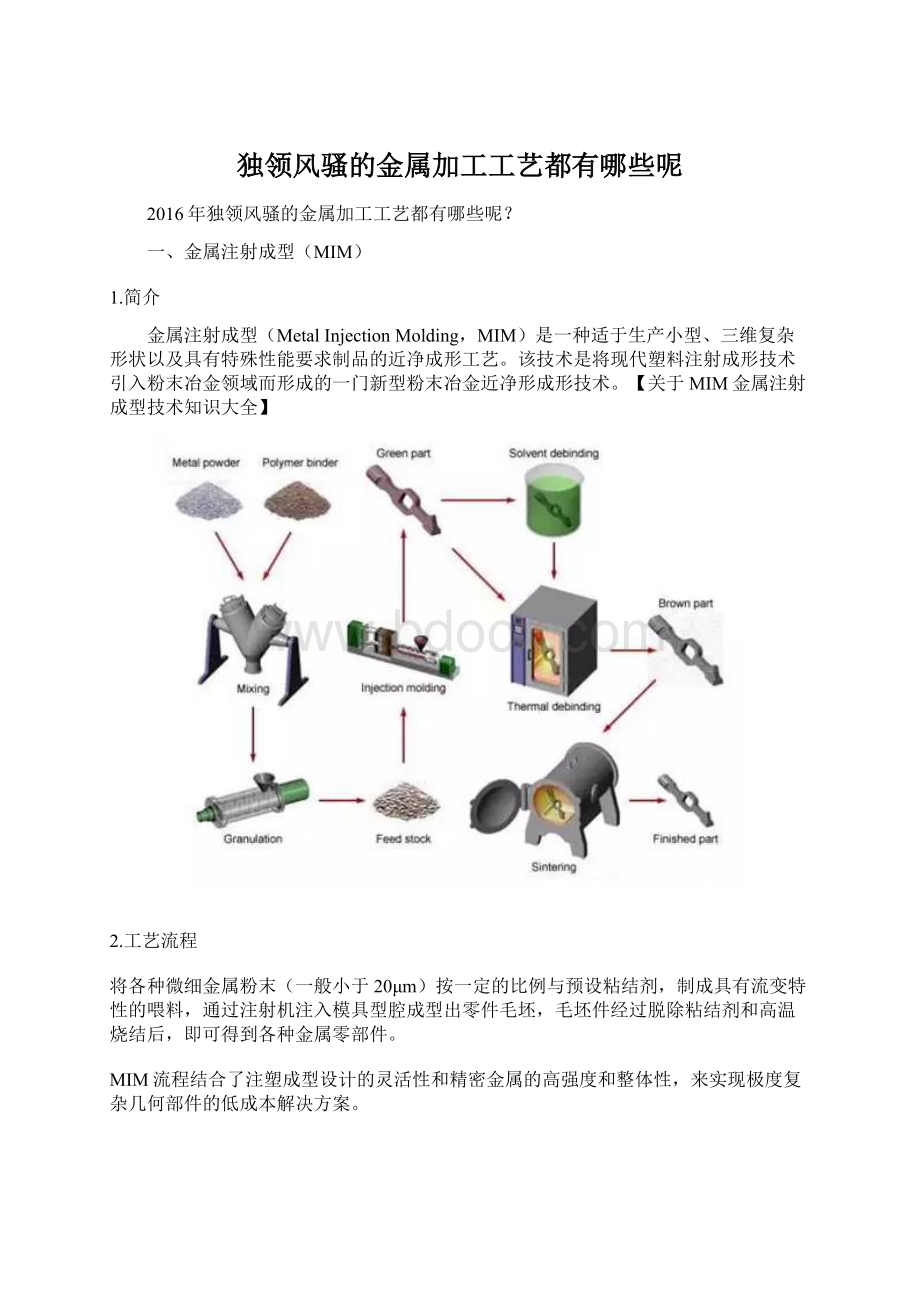 独领风骚的金属加工工艺都有哪些呢文档格式.docx_第1页