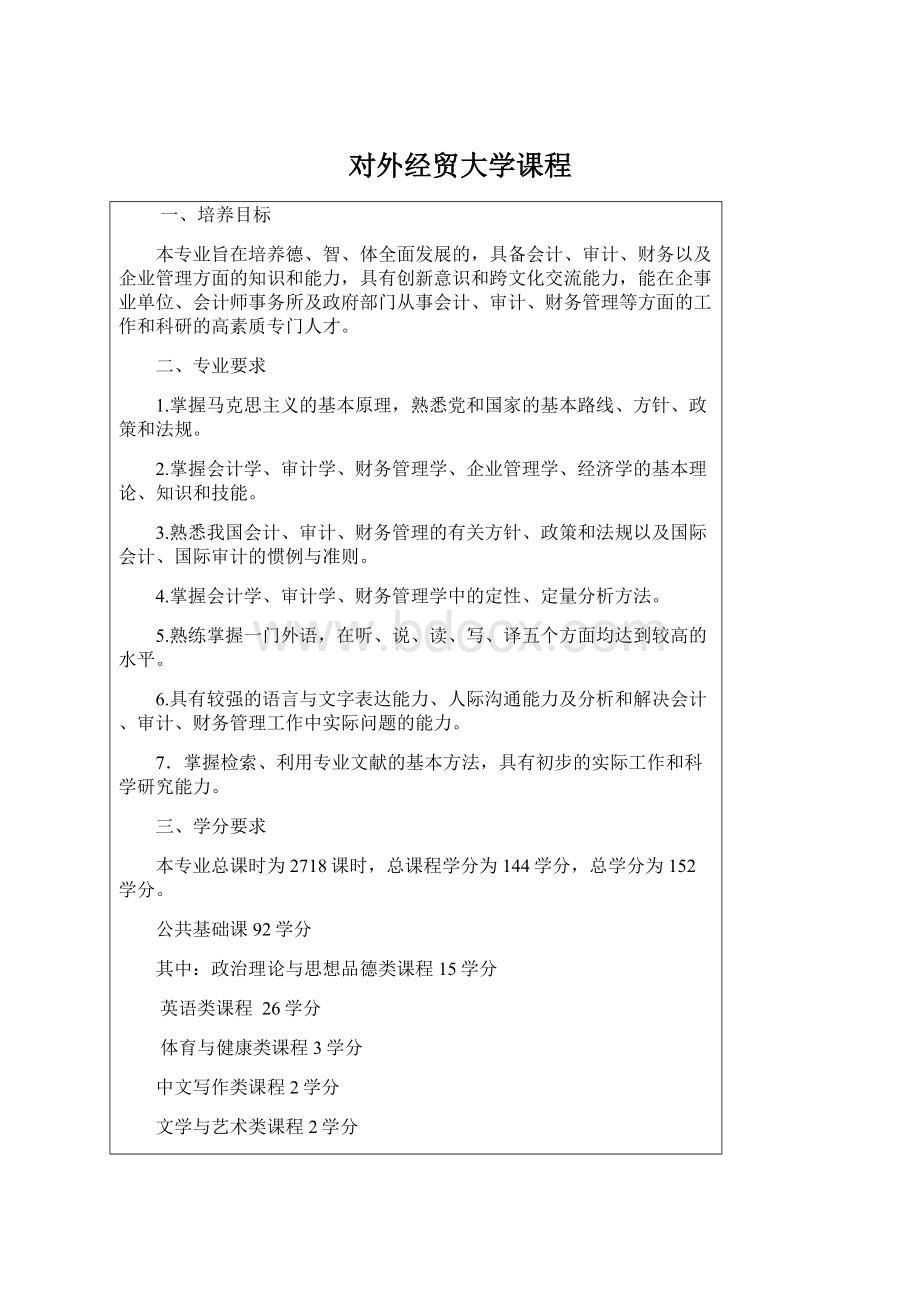 对外经贸大学课程.docx