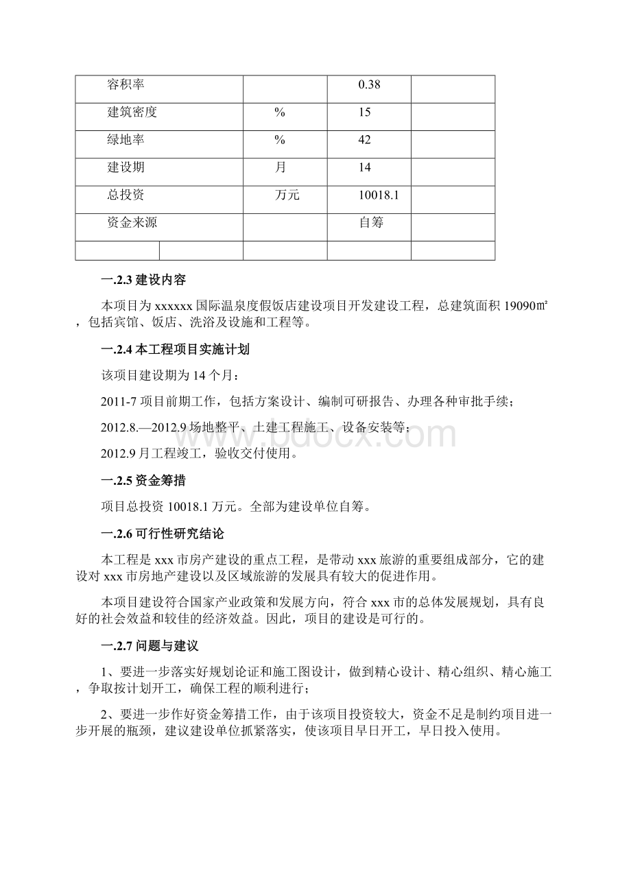 强烈推荐国际温泉度假饭店建设项目可研报告报批稿Word文档格式.docx_第3页