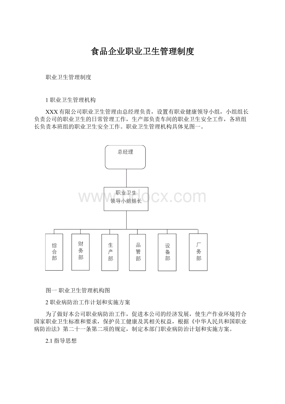 食品企业职业卫生管理制度Word格式.docx_第1页