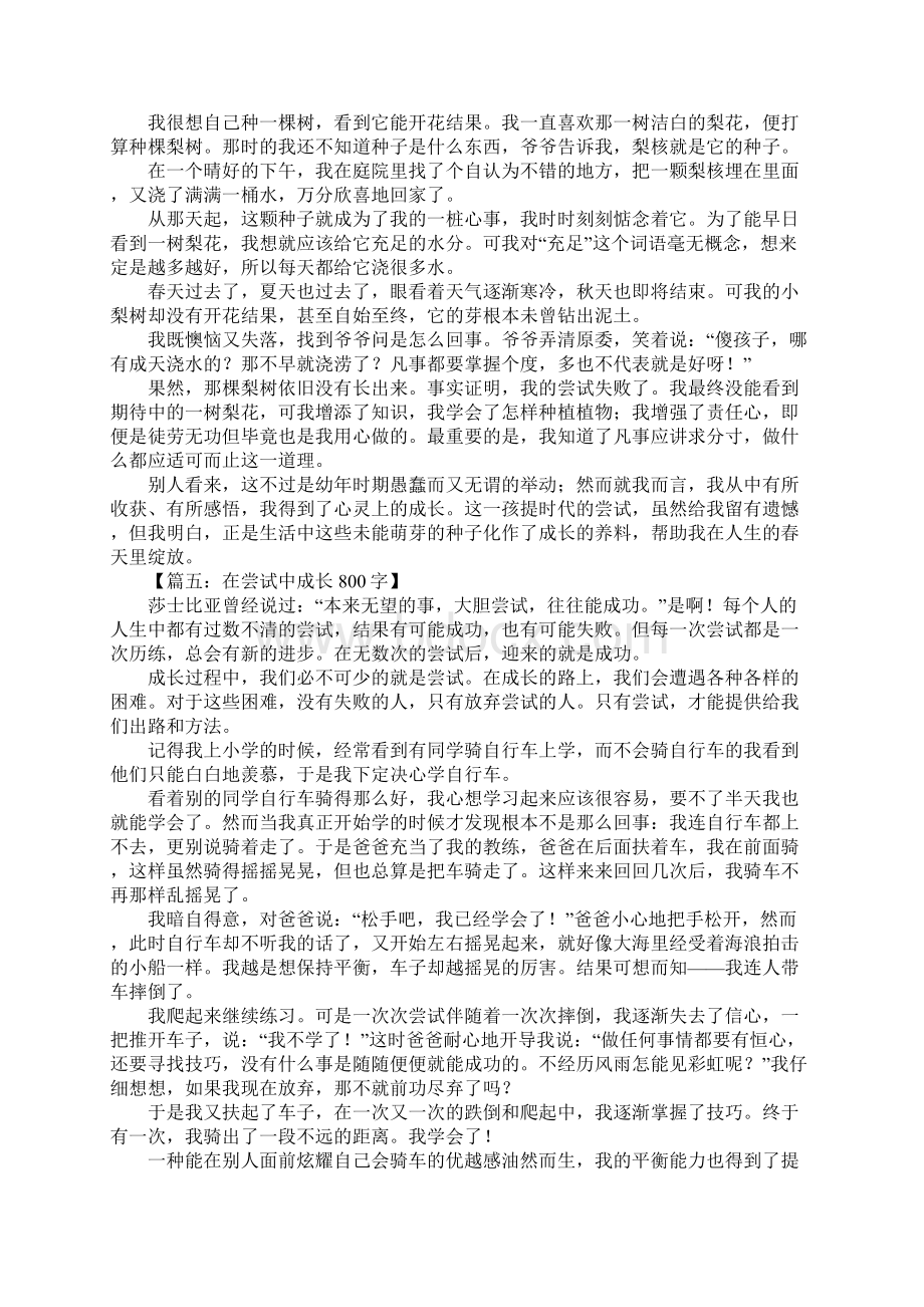 在尝试中成长作文1.docx_第3页