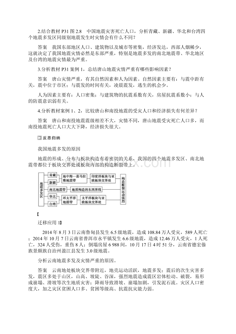 高中地理 第二章 中国的自然灾害 第二节 中国的地质灾害课时作业 新人教版选修5Word格式.docx_第2页