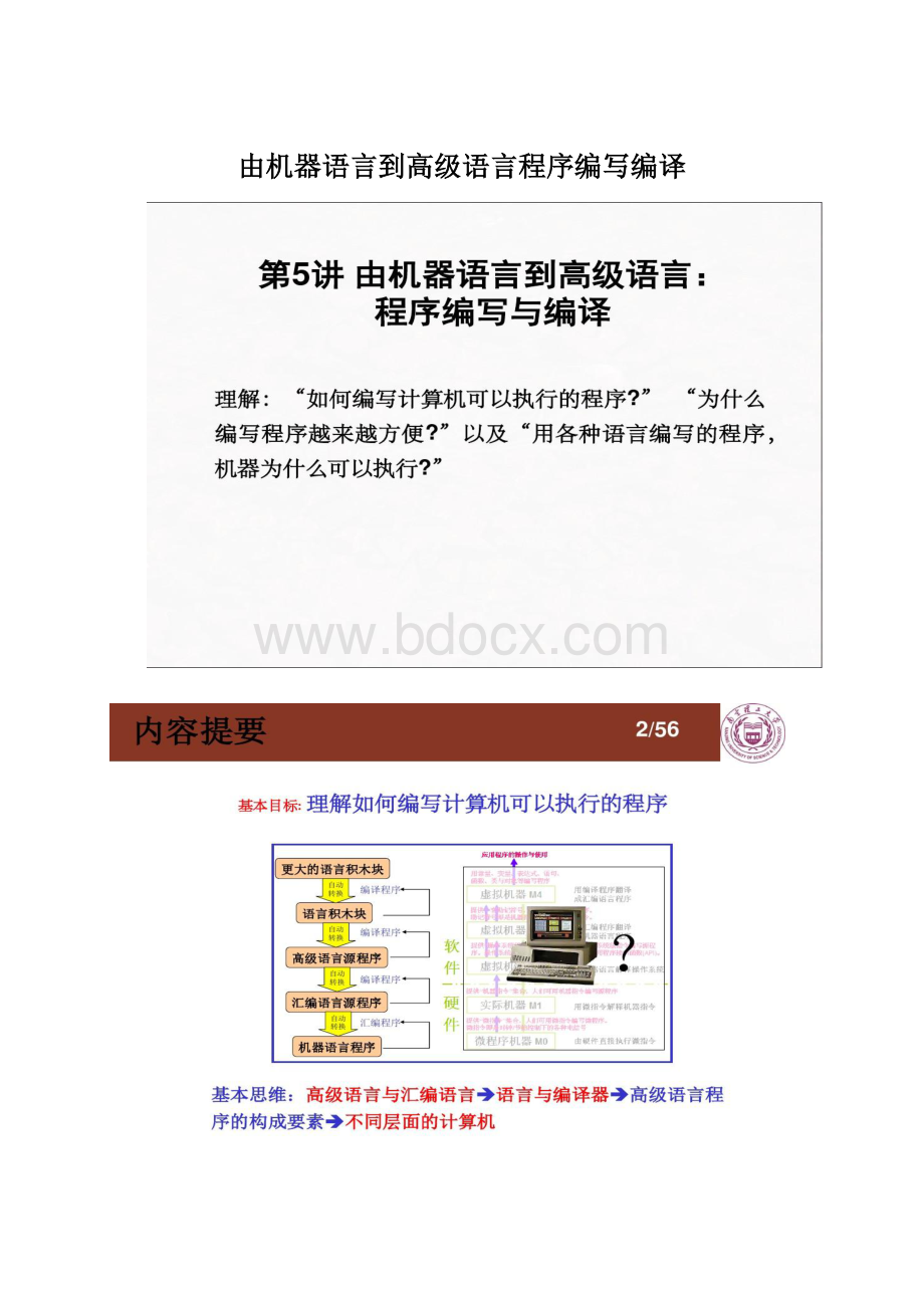 由机器语言到高级语言程序编写编译Word格式.docx