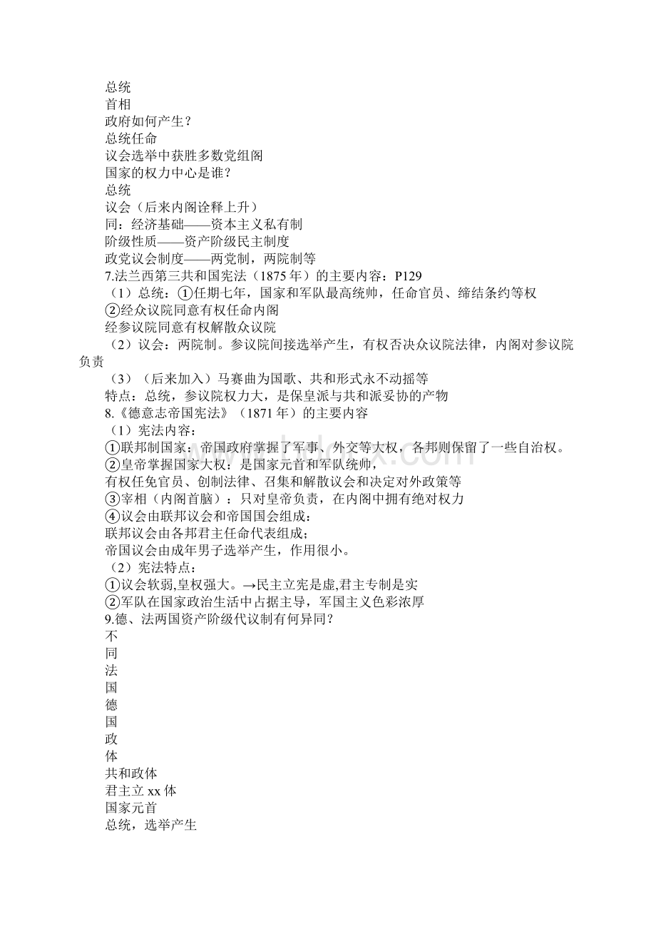 XX高一历史必修一《近代西方民主政治的确立与发展》知识点细化整理人民版.docx_第3页