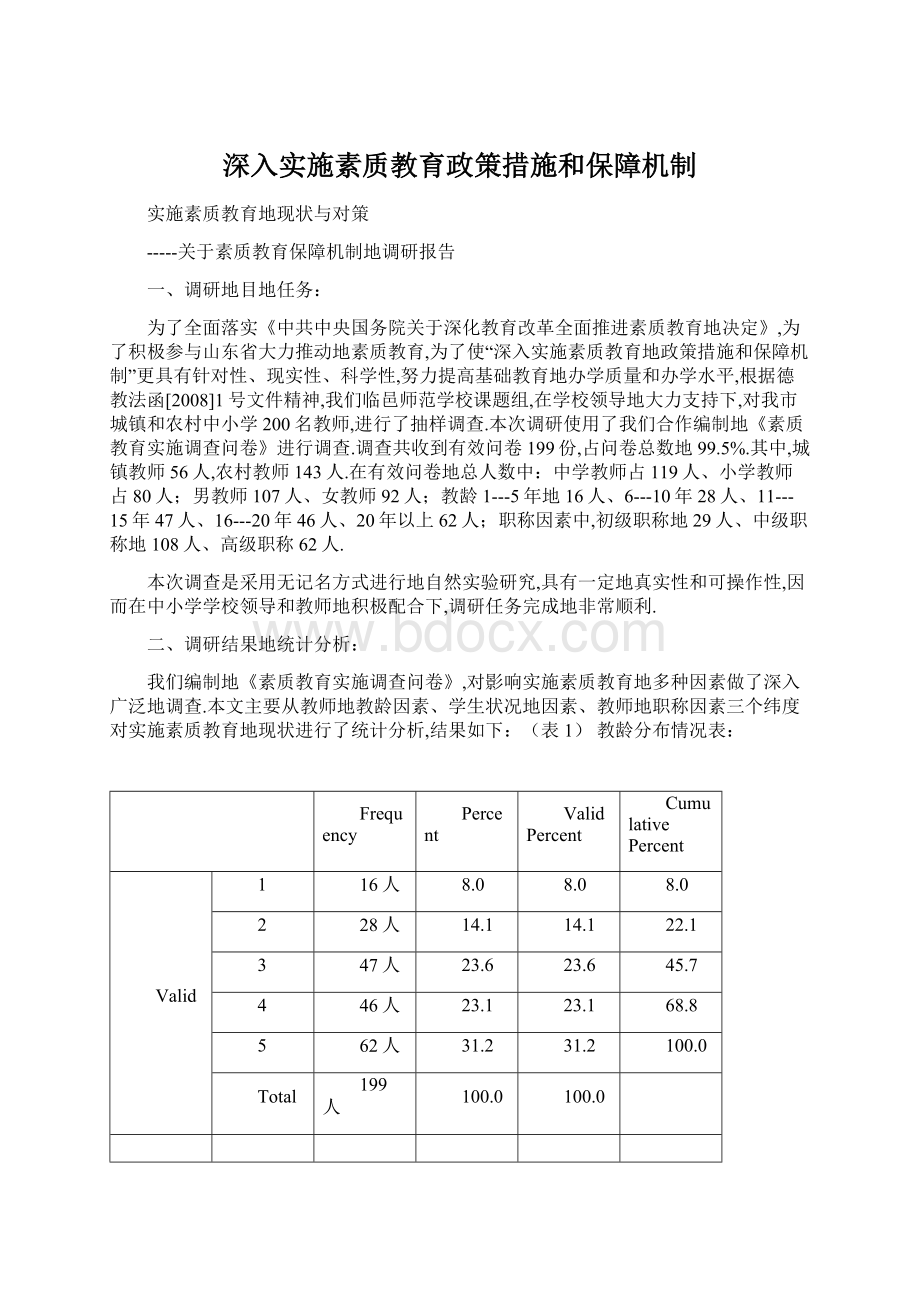 深入实施素质教育政策措施和保障机制Word文档下载推荐.docx