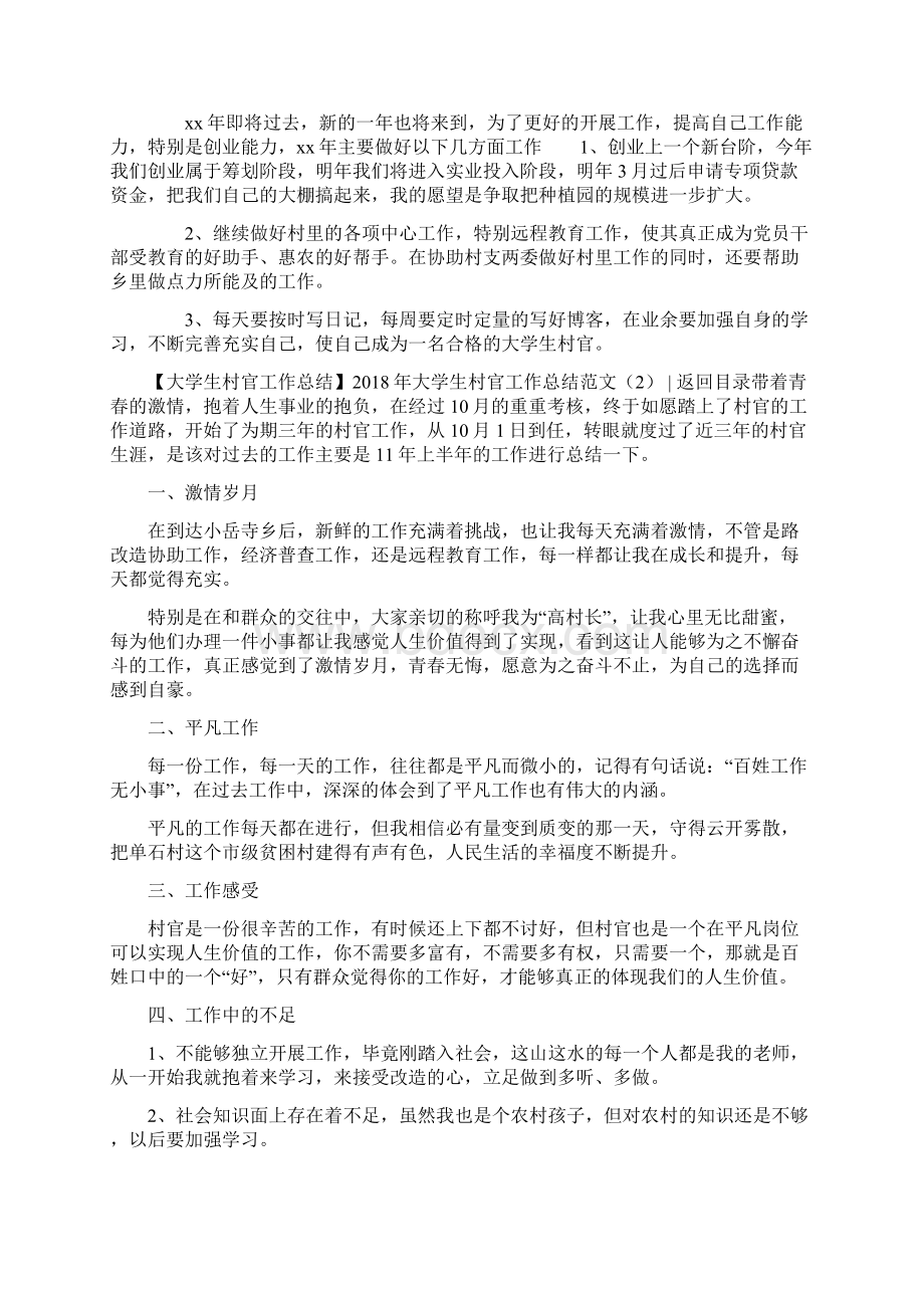 观后感之大学生村官政策大学生村官工作总结范文4篇文档格式.docx_第2页