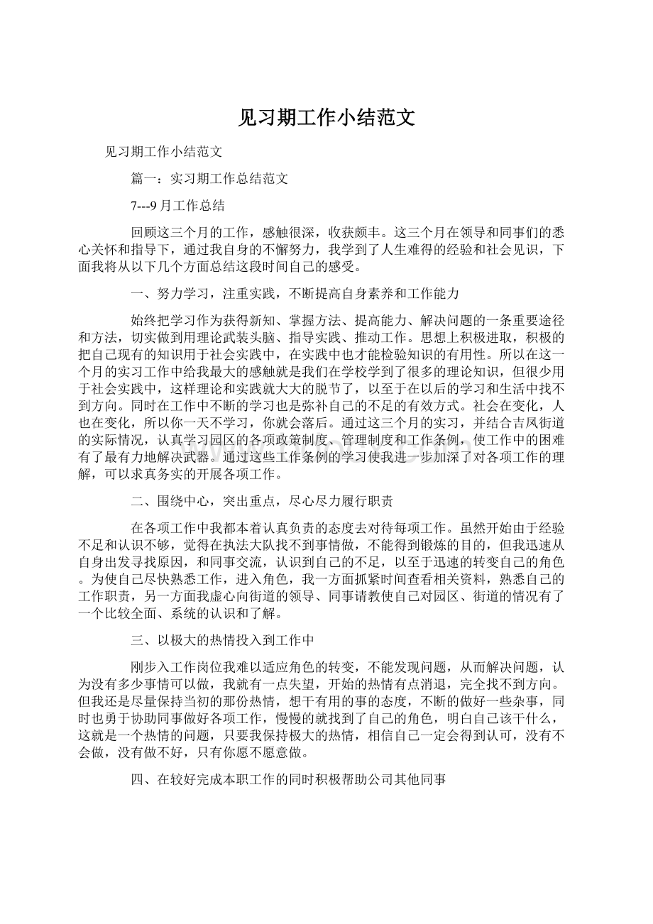 见习期工作小结范文.docx_第1页