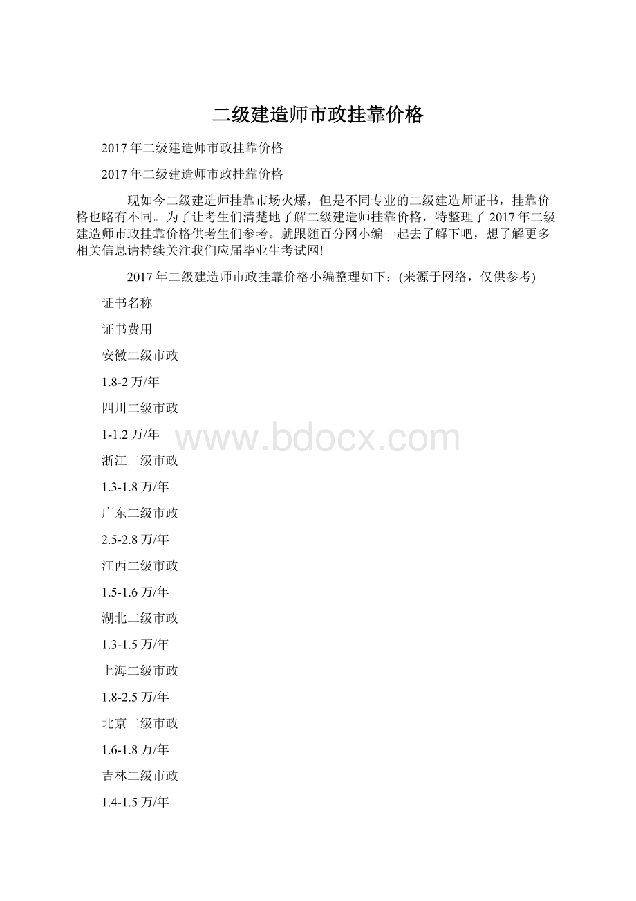 二级建造师市政挂靠价格.docx_第1页