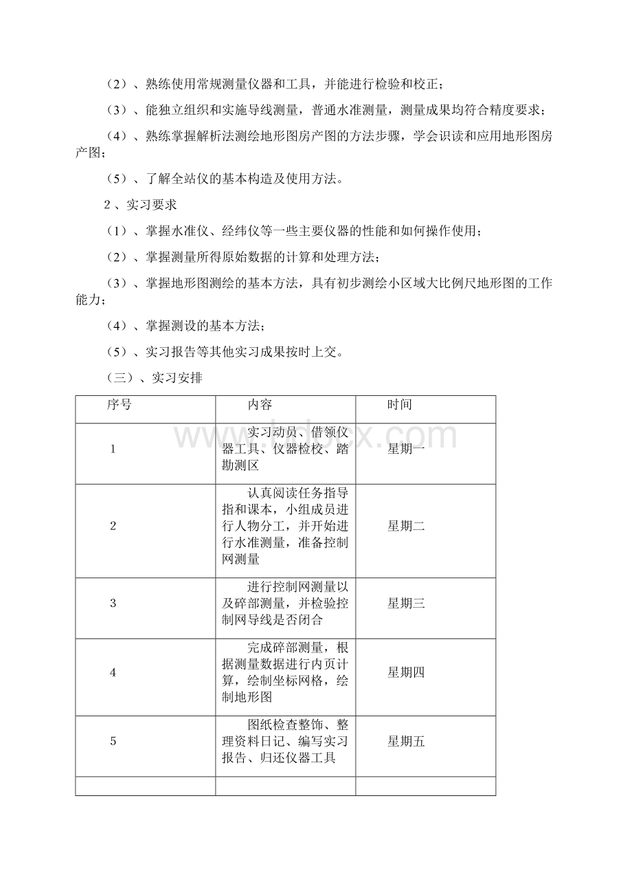 工程测量实习报告及附表文档格式.docx_第3页