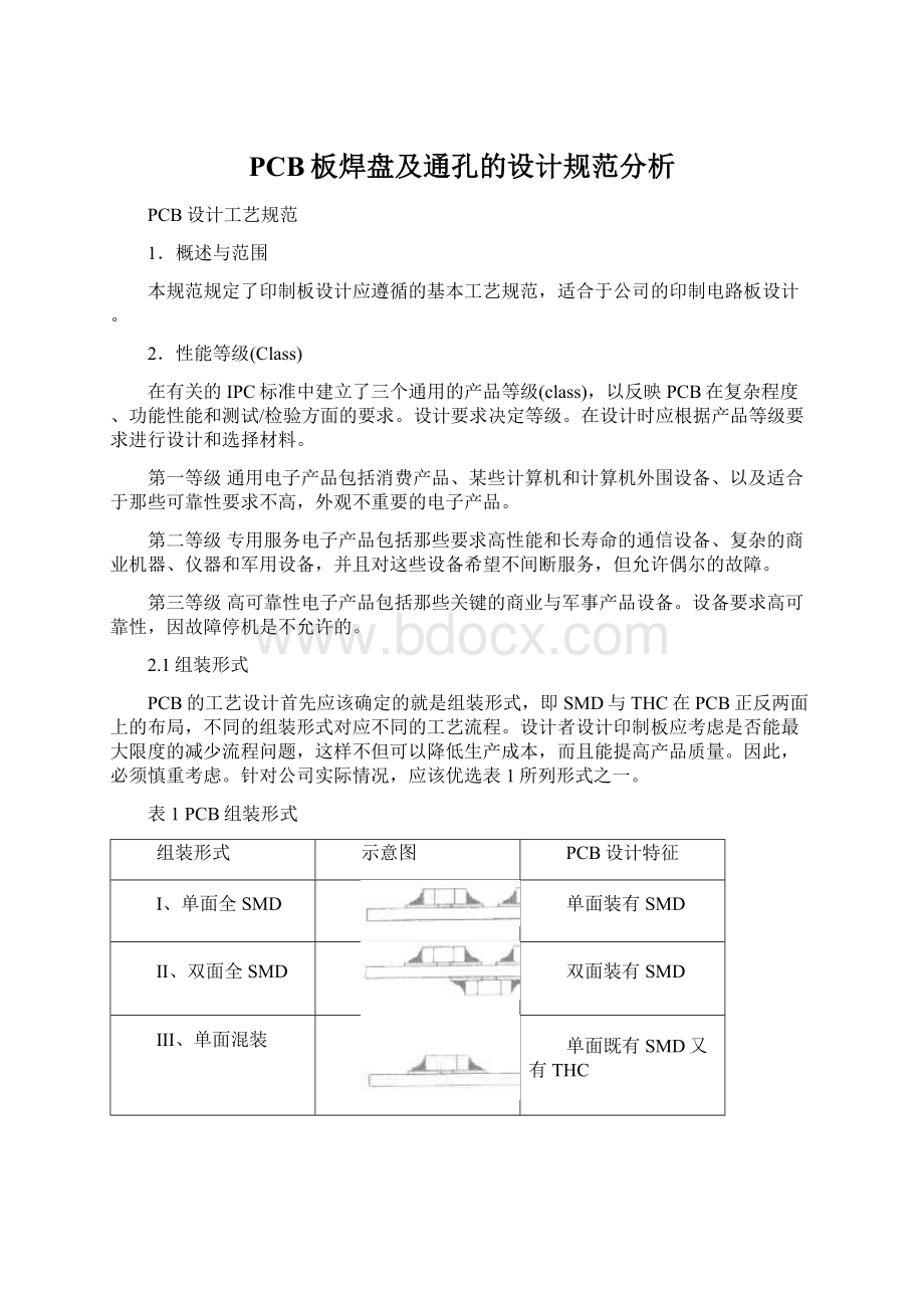 PCB板焊盘及通孔的设计规范分析.docx