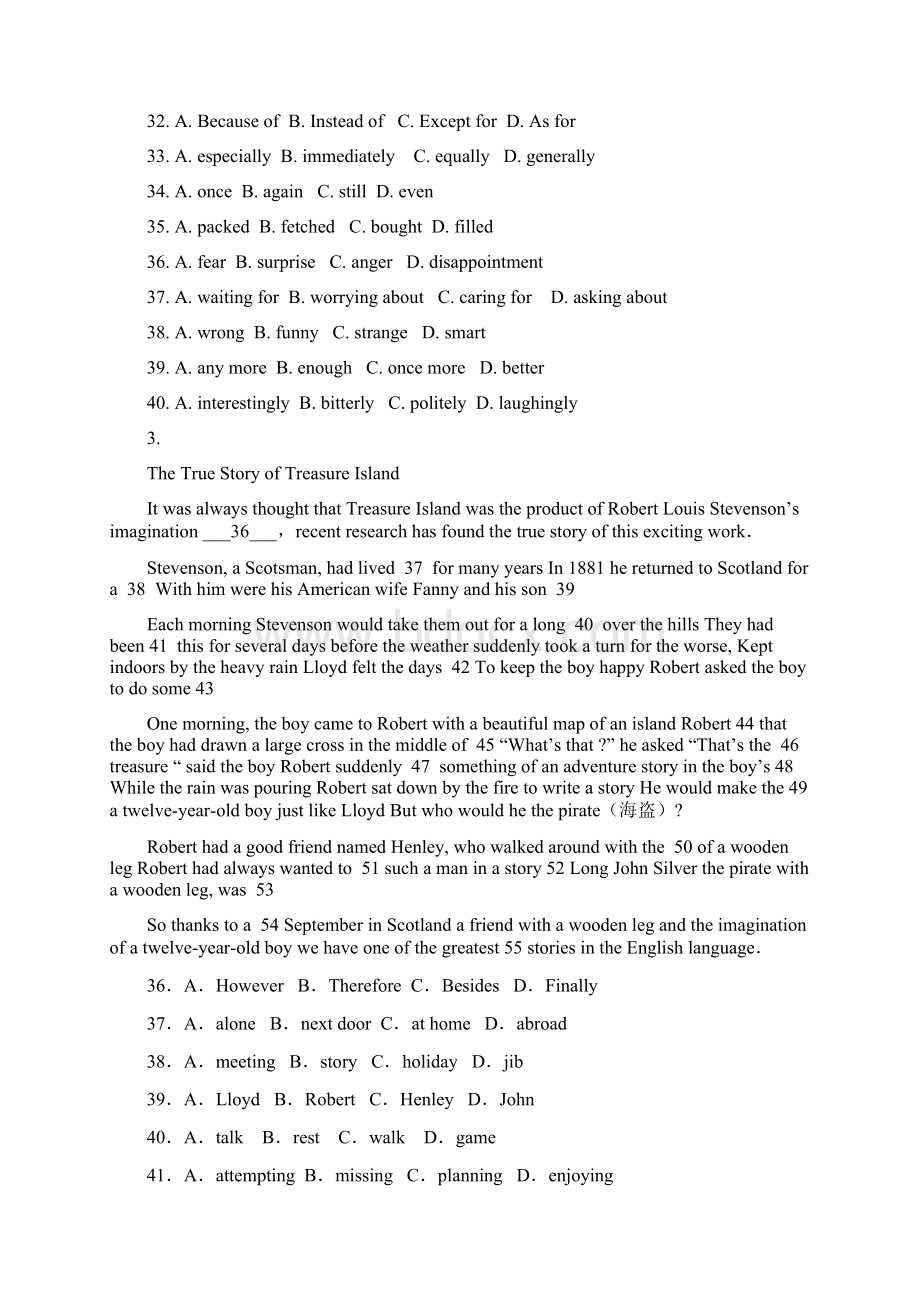 近十年高考英语完形填空题目荟萃Word格式文档下载.docx_第3页