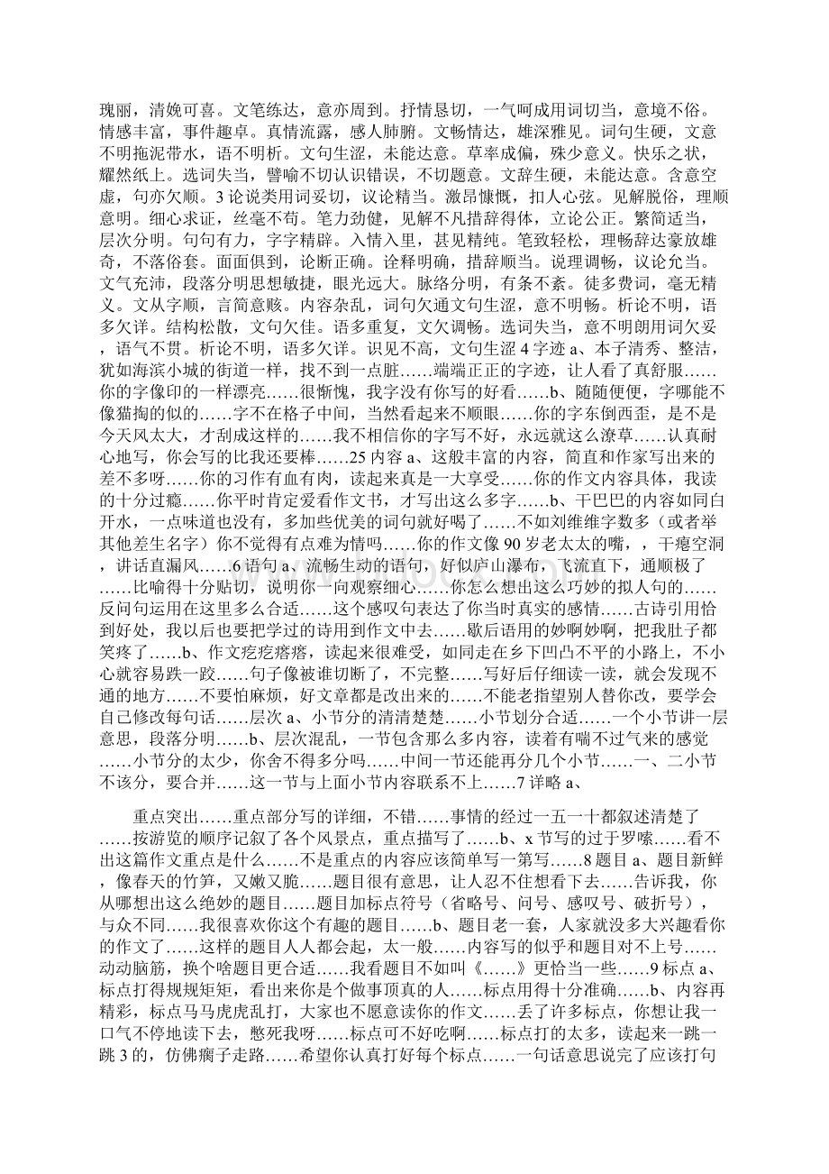 初中作文评语精选多篇.docx_第3页