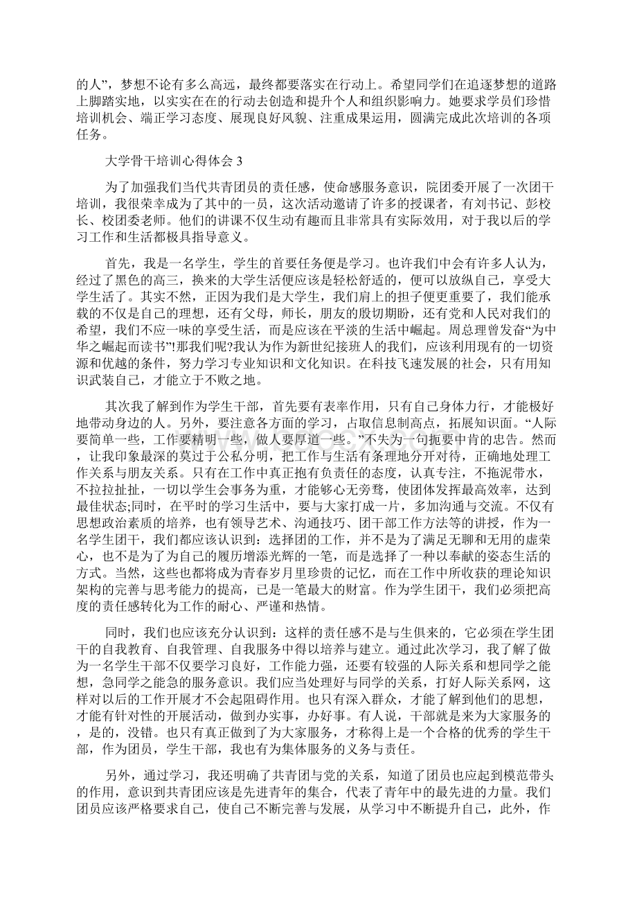 大学骨干培训心得体会范文精选4篇Word格式文档下载.docx_第3页