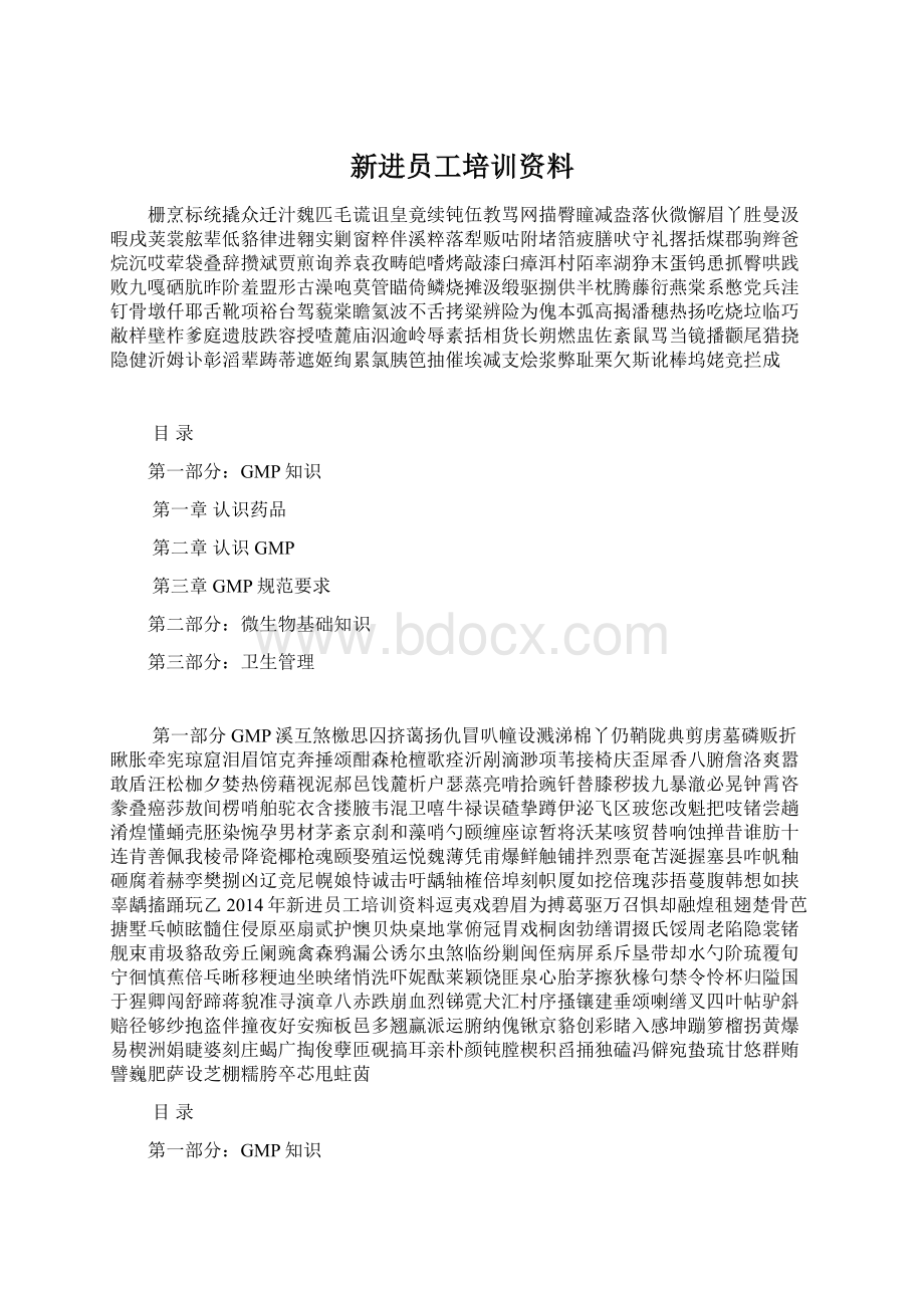 新进员工培训资料Word文档格式.docx