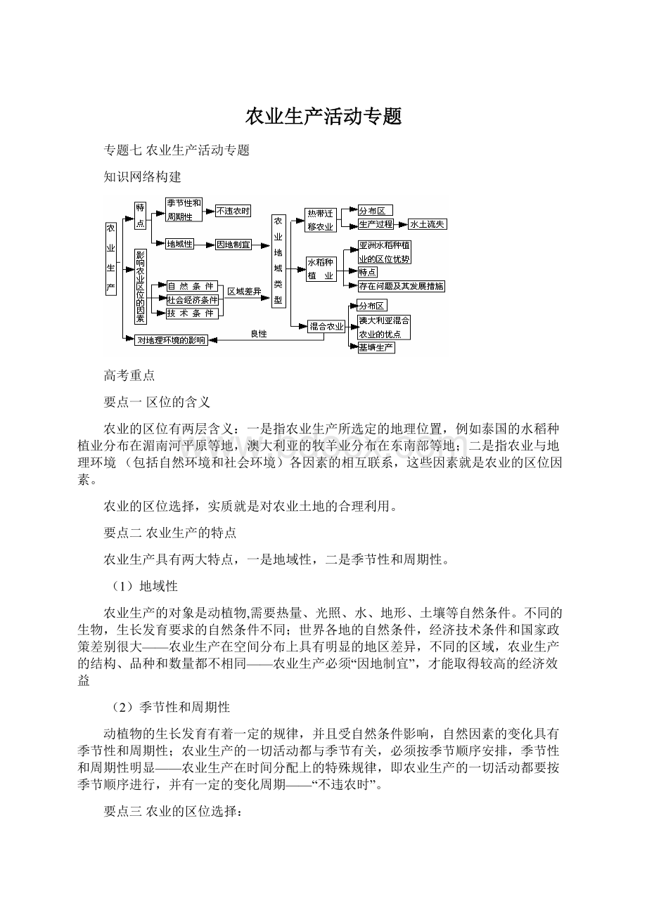 农业生产活动专题Word格式.docx_第1页