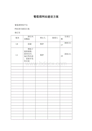 葡萄酒网站建设方案.docx