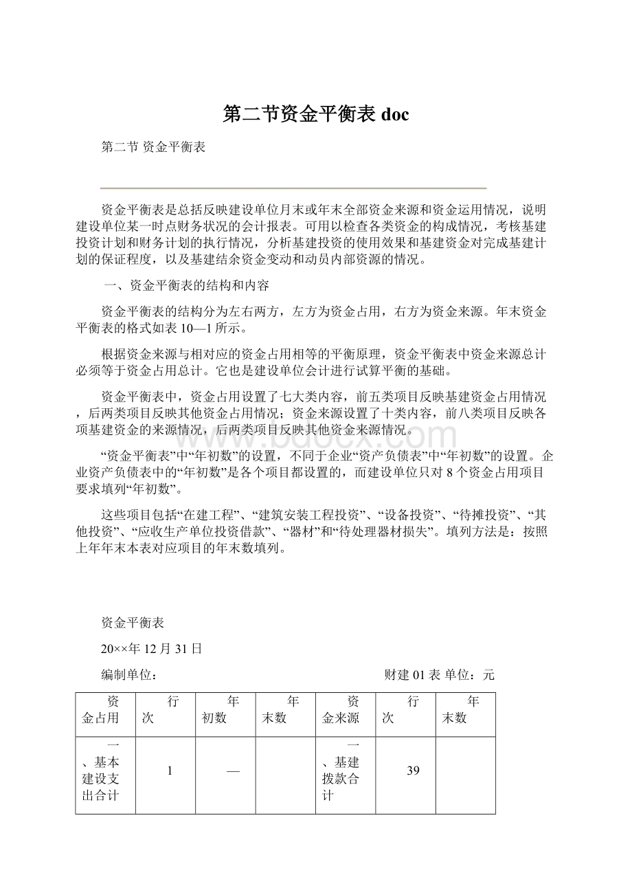 第二节资金平衡表docWord格式.docx_第1页