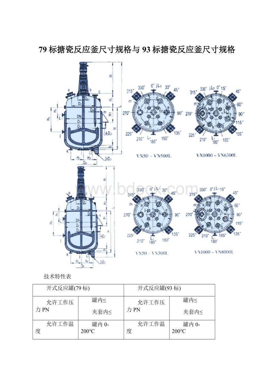 79标搪瓷反应釜尺寸规格与93标搪瓷反应釜尺寸规格.docx_第1页