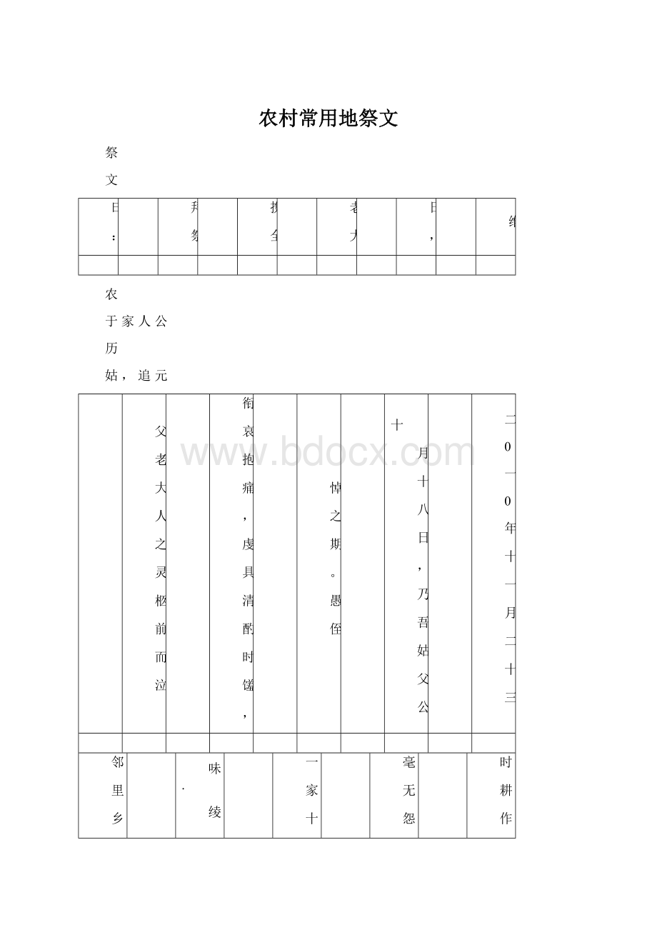 农村常用地祭文.docx_第1页