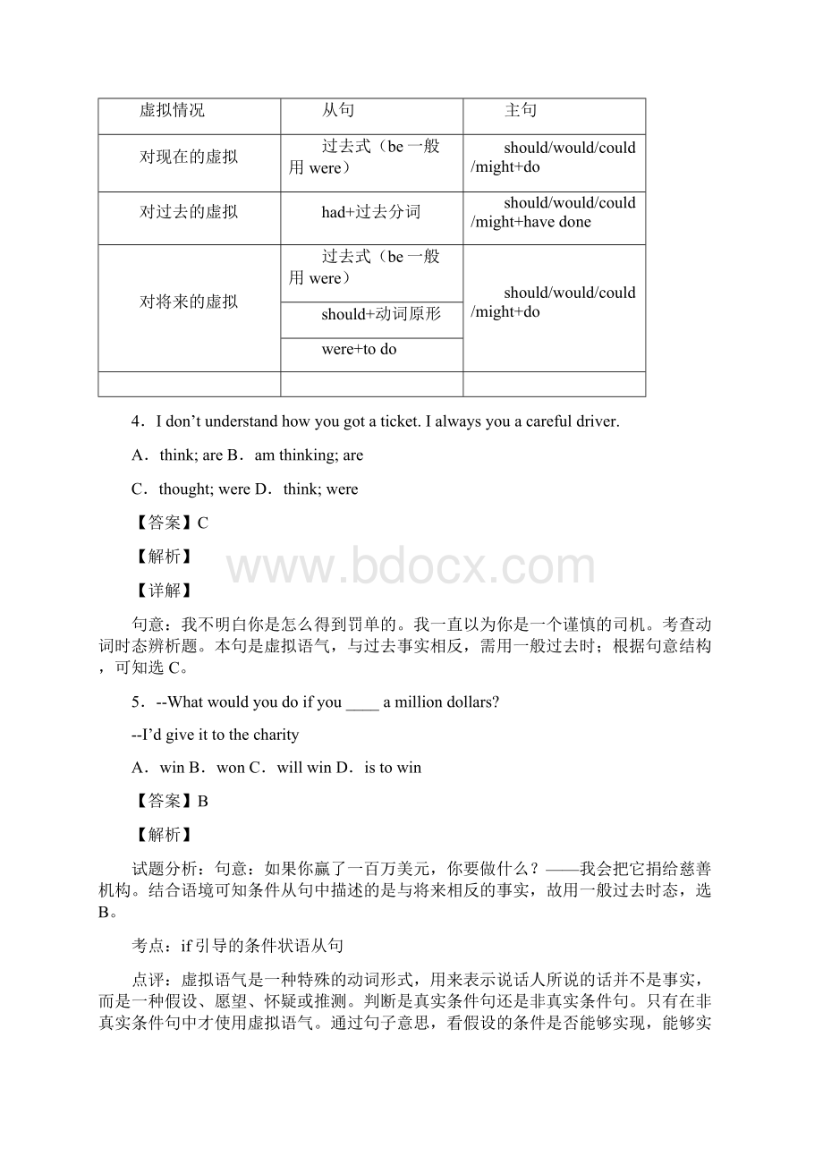 英语初中英语虚拟语气试题经典及解析.docx_第2页