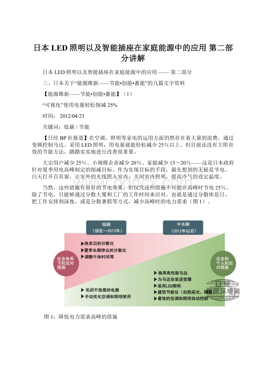 日本LED照明以及智能插座在家庭能源中的应用第二部分讲解.docx