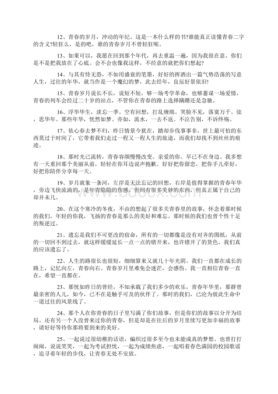 关于青春年华的句子.docx_第2页