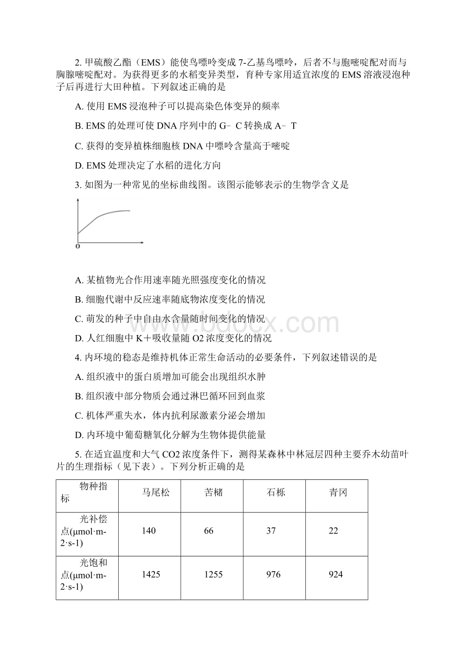 普通高等学校招生全国统一考试理综仿真卷七.docx_第2页